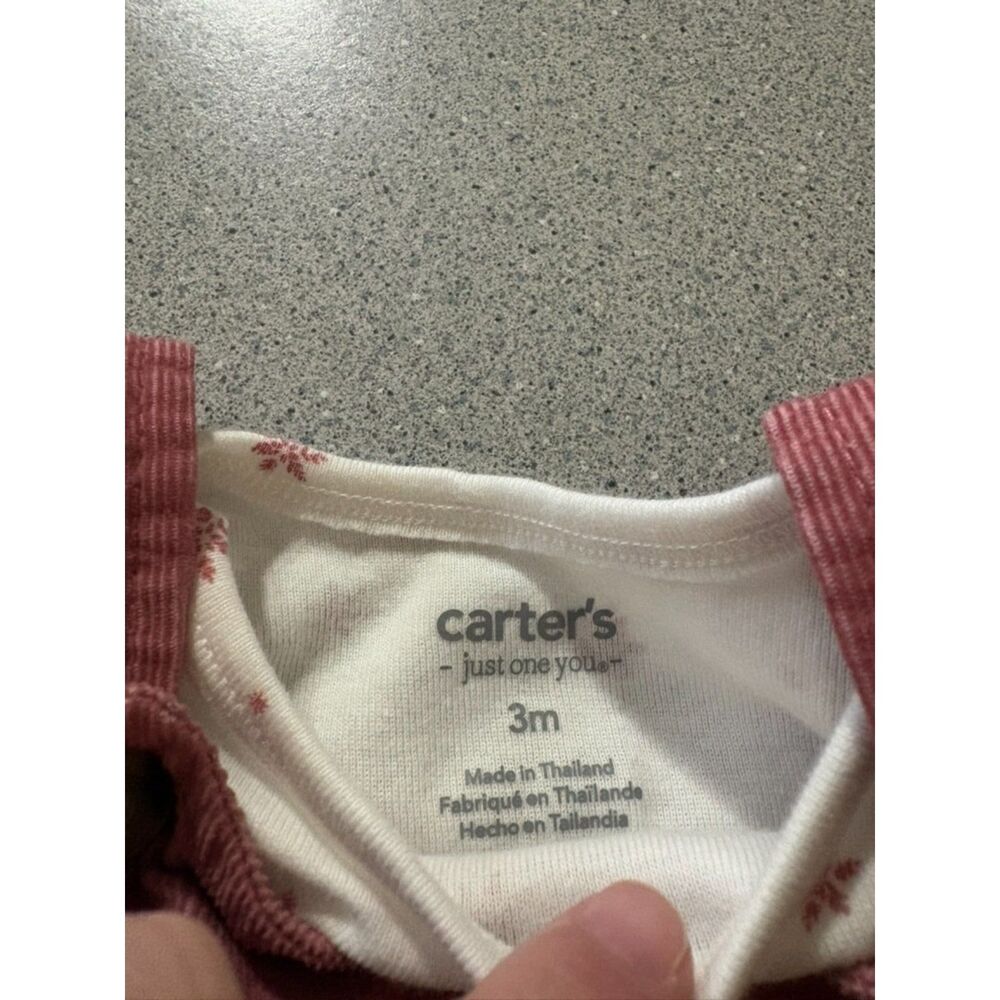 Carter's Pink Adjustable Corduroy Overalls Size: 3 Months *Never Worn - Picture 3 of 7